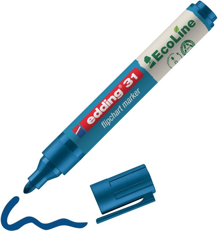 edding ecoline E-31 Flipchart-Marker  Rundspitze  - 3 mm Blau Nachfüllbar