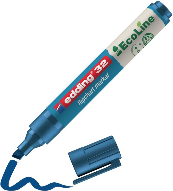 edding ecoline E-32 Flipchart-Marker  Keilspitze  - 5 mm Blau Nachfüllbar