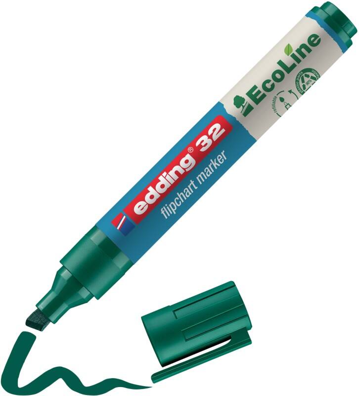 Marqueur pour chevalet edding ecoline E-32 Biseauté - 5 mm Vert Rechargeable