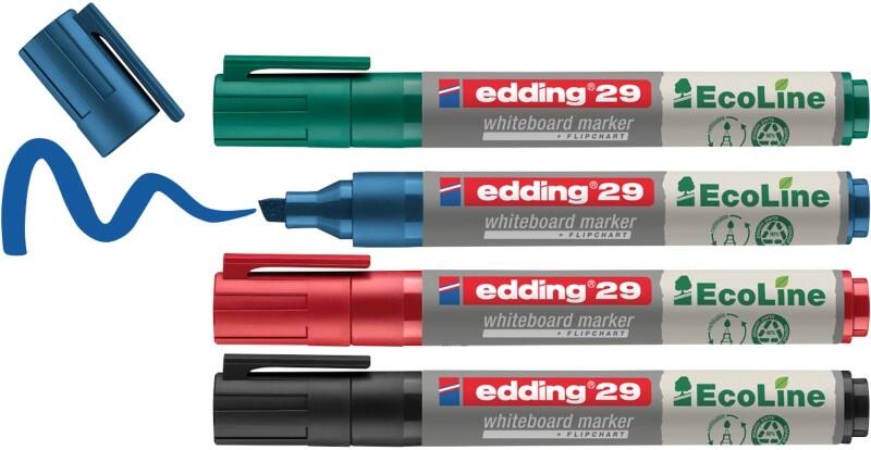 edding ecoline E-29 Whiteboardmarker Farbig sortiert Keilspitze 1- 5 mm 4 Stück
