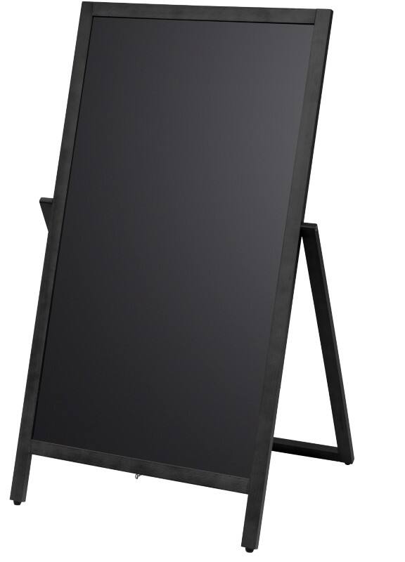 SHOWDOWN Stop-trottoir Sur pied 2 Panneaux Bois Noir Imperméable ZPCHFBL55x105