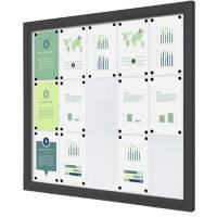 SHOWDOWN Vitrine Magnetisch 15 x A4 Wandmontage Abschließbar Outdoor 119 (B) x 101,2 (H) cm Anthrazit