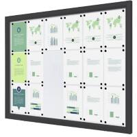 SHOWDOWN Vitrine Magnetisch 18 x A4 Wandmontage Abschließbar Outdoor 141 (B) x 101,2 (H) cm Anthrazit