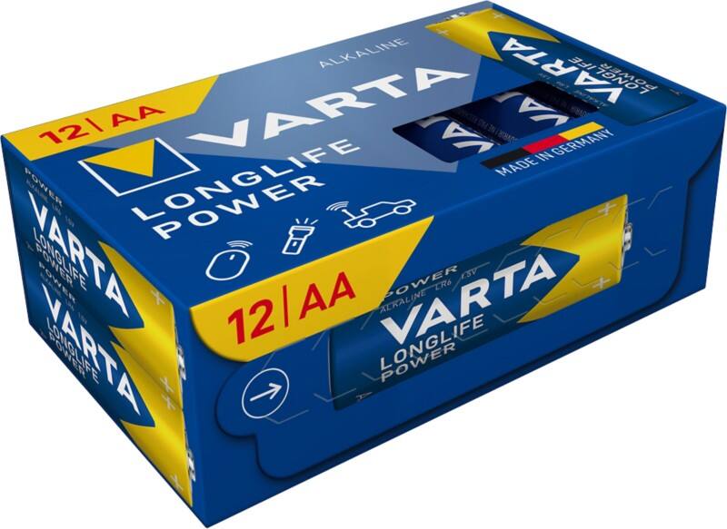 VARTA Batterien LONGLIFE Power AA 2960 mAh Alkaline 12 Stück