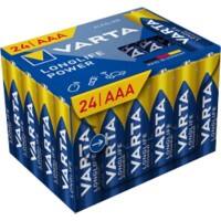 Piles VARTA LONGLIFE Power AAA 1250 mAh Alcaline 24 unités
