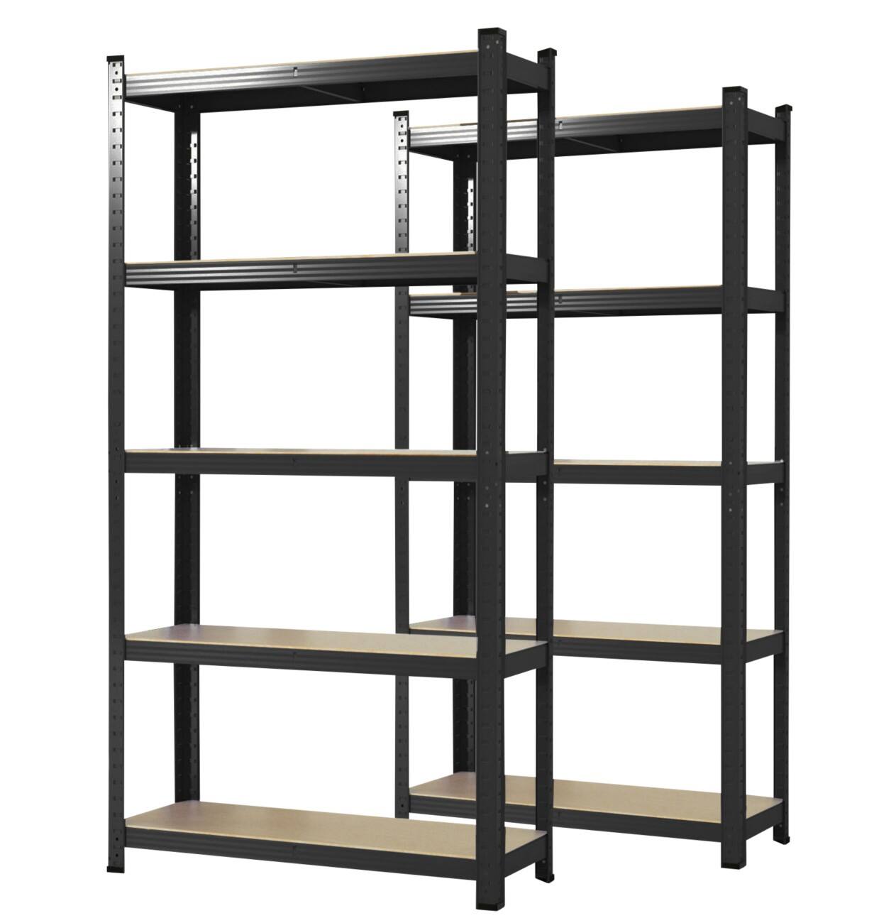 Karat Lakota Regal MDF, Stahlblech 1.200 x 600 x 2.000 mm Schwarz 2 Stück