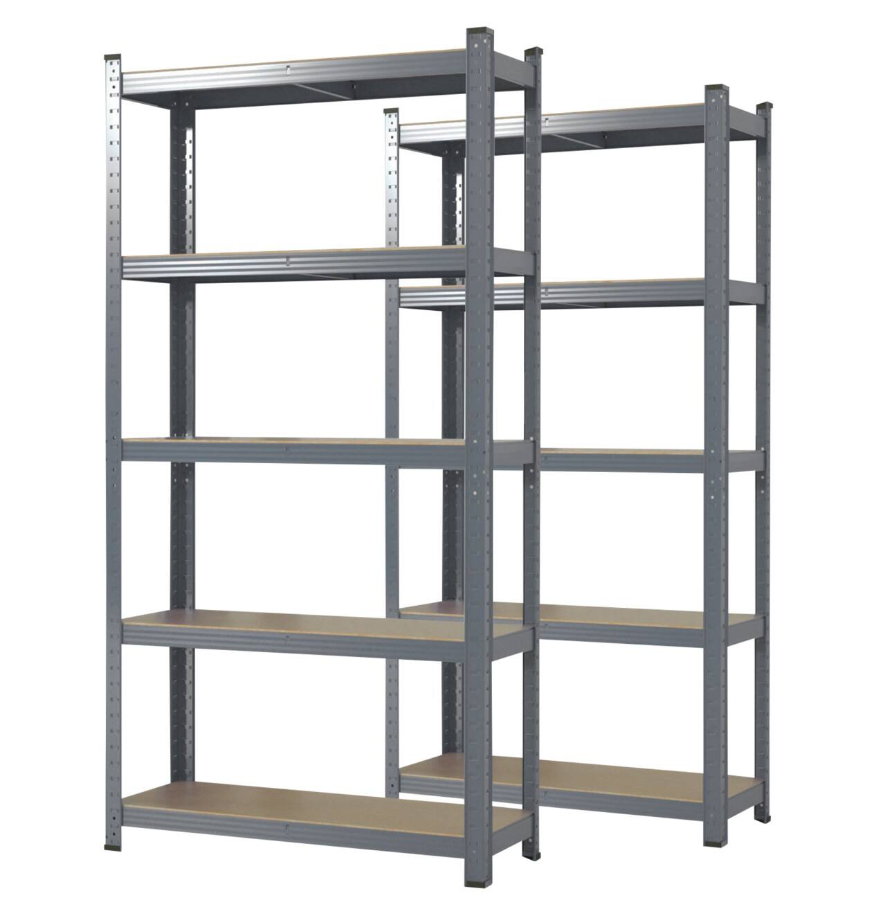 Karat Lakota Regal MDF, Stahlblech 750 x 300 x 1.500 mm Grau 2 Stück