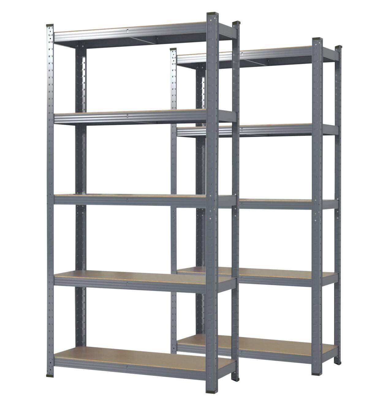 Étagère Karat MDF (Fibres de moyenne densité), Tôle d’acier 1000 x 500 x 2000 mm Gris 2 unités
