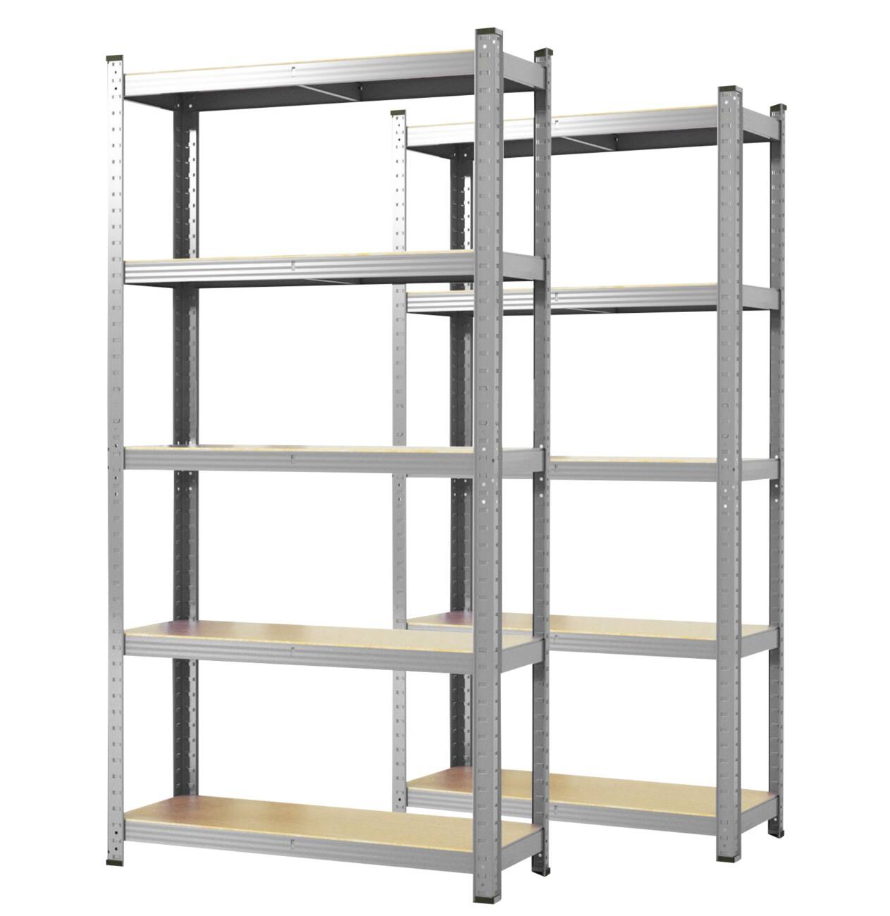 Karat Lakota Regal MDF, Stahlblech 750 x 300 x 1.500 mm Silber 2 Stück
