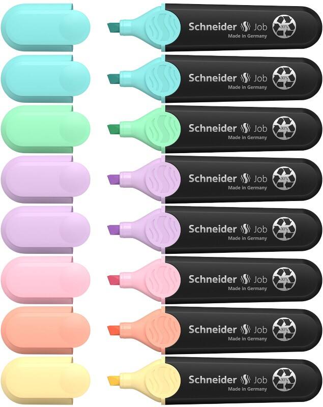 Schneider Job Textmarker Mehrfarbig Breite Filzspitze - 5 mm 8 Stück