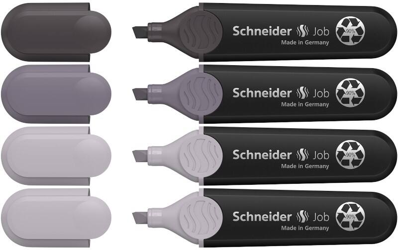 Schneider Job Textmarker Mehrfarbig Breite Filzspitze - 5 mm 4 Stück