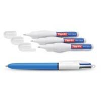 Stylo correcteur Tipp-Ex Shake 'n Squeeze Blanc 8 ml 3 unités + stylo-bille BIC 4 couleurs