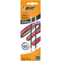 Recharge pour stylo-bille BIC 4 couleurs 0,32 mm Moyen Noir 2 unités