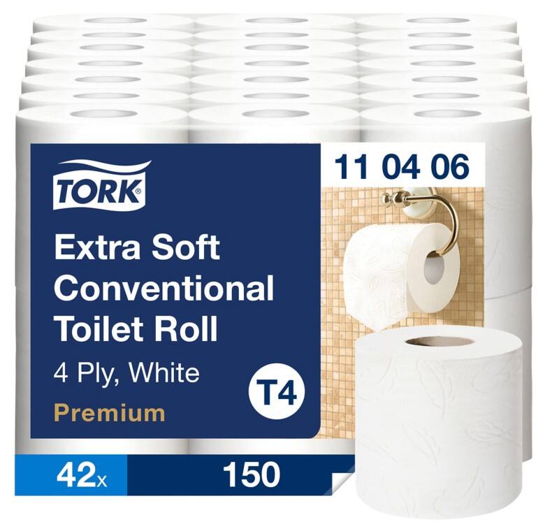 Papier toilette Tork Premium T4 4 épaisseurs 110406 42 Rouleaux de 150 Feuilles