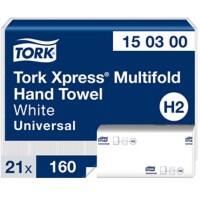 Essuie-mains Tork Xpress Multifold Universal H2 Blanc 2 épaisseurs 150300 160 feuilles 21 unités