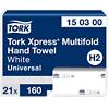 Tork Xpress Multifold Universal Falthandtücher H2 Weiss 2-lagig 150300 21 Stück à 160 Blatt