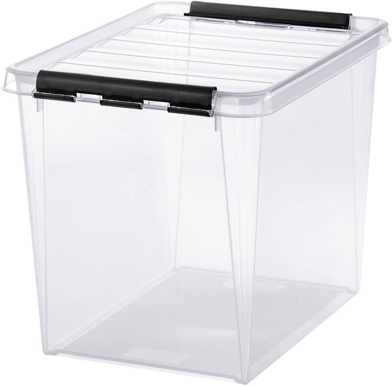 SmartStore Classic Kunststoff Aufbewahrungbox 25 L Mit Deckel Transparent 30 x 40 x 32 cm