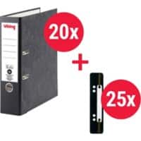 Classeur Viking Large A4 80 mm 2 Anneaux Plastique Effet Marbre Portrait  20 Unités