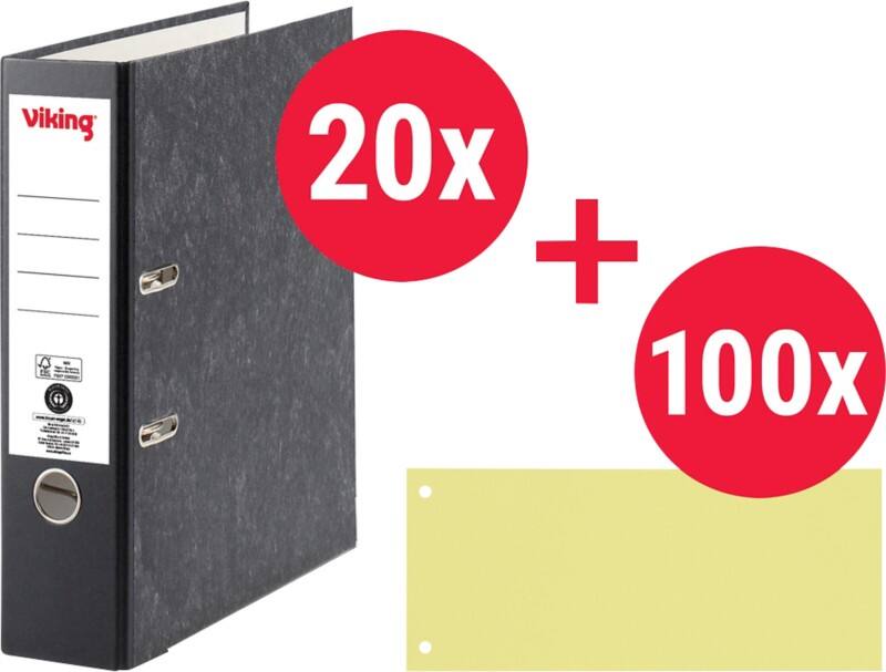 Classeur Viking Large A4 80 mm 2 Anneaux Effet Marbre Portrait  20 Unités