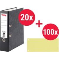 Classeur Viking Large A4 80 mm 2 Anneaux Effet Marbre Portrait  20 Unités