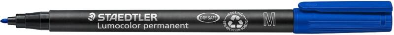 Marqueur OHP/DVD STAEDTLER Lumocolor 317 97% Recyclé Moyen Ogive 1 mm Bleu Rechargeable 10 Unités