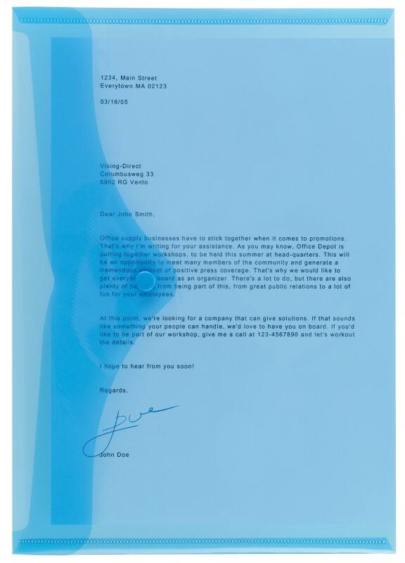 Pochette porte-documents Viking A4 Bouton-pression PP (Polypropylène) Paysage 23,5 (l) x 33,5 (H) cm Bleu translucide 5 Unités