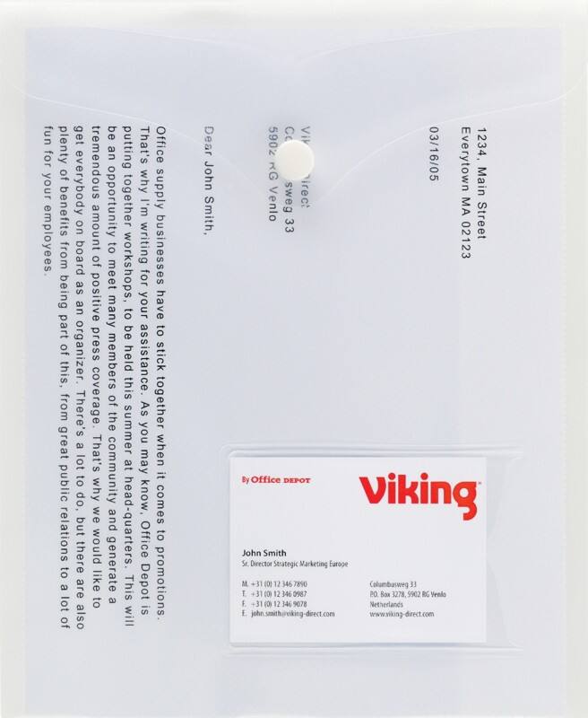 Pochette porte-documents Viking A5 Bouton-pression PP (Polypropylène) Portrait 18,2 (l) x 22,2 (H) cm Transparent 5 Unités