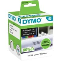 Étiquettes d’expédition Dymo LW S0722400 / 99012 d’origine, larges, autocollantes Blanc 36 x 89 mm 260 Étiquettes Paquet de 2