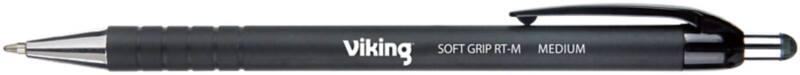 Stylo-bille Viking Soft Grip RT-M Rétractable Noir 0,5 mm Moyen Ogive