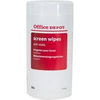 Office Depot Bildschirm-Reinigungstücher in der Dose Weiß 13,8 x 16,4 cm 100 Stück