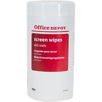 Office Depot Bildschirm-Reinigungstücher in der Dose Weiß 13,8 x 16,4 cm 100 Stück