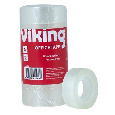 Viking Büroklebeband Kleiner Kern Easy Tear Polypropylen 19mm x 33m Transparent 6 Rollen