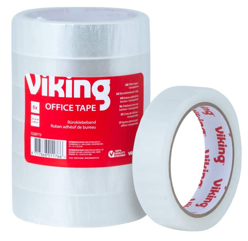 Viking Klebeband Transparent 24 mm (B) x 66 m (L) Grosser Kern PP (Polypropylen)  6 Rollen