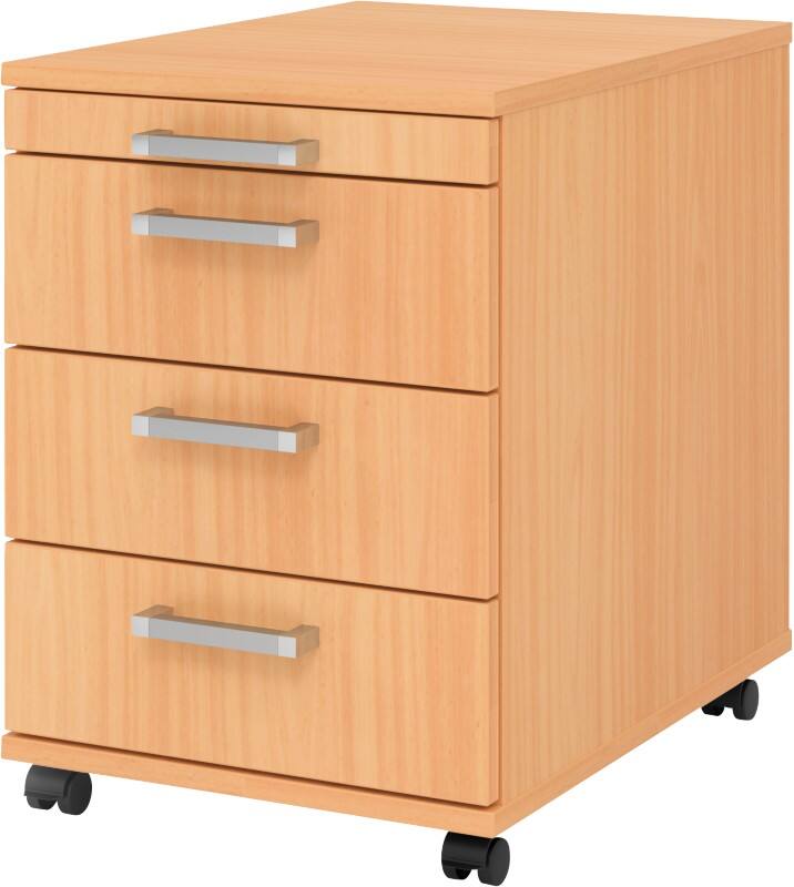 Hammerbacher Rollcontainer VAC30 3 Schubladen Buche 428 x 580 x 590 mm