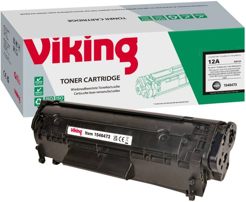 Toner Viking 12A compatible HP Q2612A Noir
