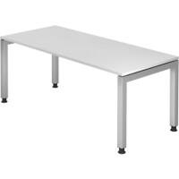 Bureau Hammerbacher J Series VJS Hauteur ajustable Rectangulaire Blanc 4 pieds métalliques 1800 (L) x 800 (P) x 760 (H) mm Acier, Aggloméré