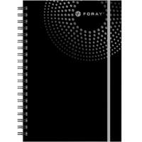 Foray Executive A4+ Drahtgebundenes schwarzes Poly-Cover-Notizbuch Kariert 80 Blatt