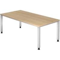 Hammerbacher Q Serie Höhenverstellbar Schreibtisch Rechteckig Eiche 4 Füsse 1.000 (B) x 685 (H) mm Holz