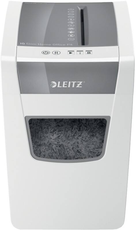 Destructeur de documents Leitz IQ Slim Home Office P4 Coupe croisée Niveau de sécurité P-4 10 feuilles