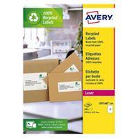 Étiquettes Avery LR7168-100 Recyclé Blanc 200 étiquettes par paquet