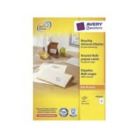 AVERY Zweckform Recyclingetiketten LR3424 Ja DIN A4 Weiß 105 x 48 mm 100 Blatt à 12 Etiketten