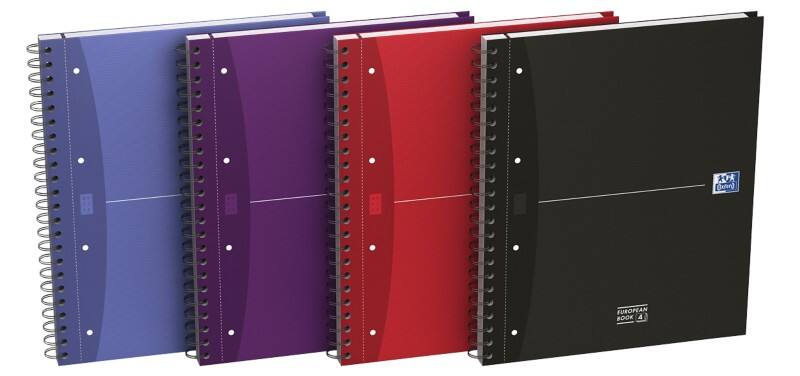 Cahier à spirales OXFORD Office Essentials A4+ Quadrillé Reliure en spirale Carte Assortiment 240 Pages 120 Feuilles