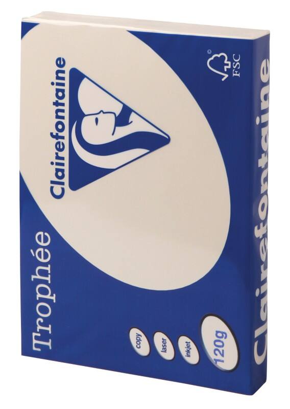 Papier couleur Clairefontaine Trophée A4 Crème 120 g/m² Mat 250 Feuilles