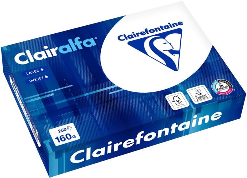 Papier imprimante Clairefontaine Clairalfa A4 Blanc 160 g/m² Lisse 250 feuilles