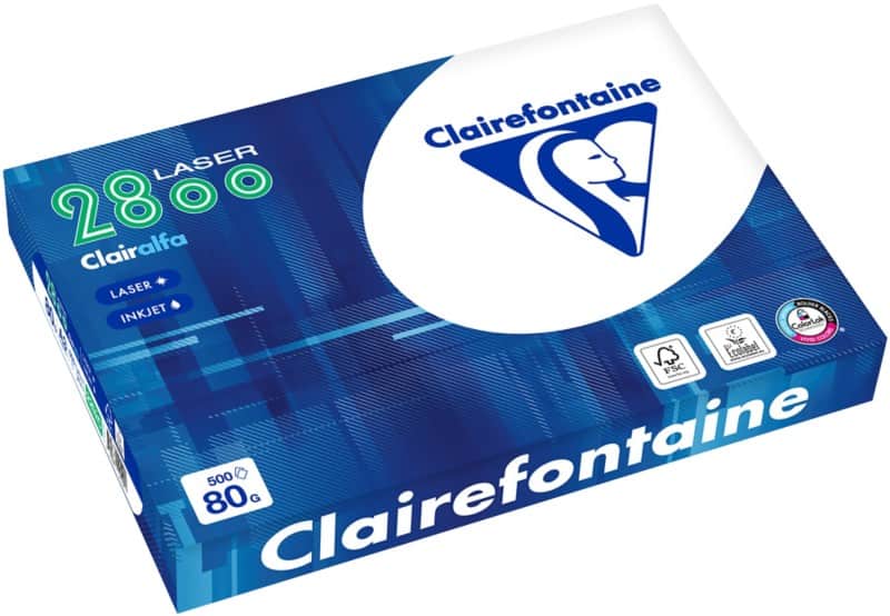Papier imprimante Clairefontaine Clairalfa A3 Blanc 80 g/m² Lisse 500 feuilles