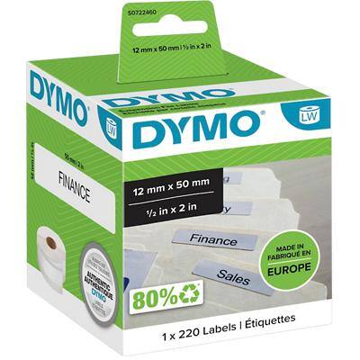 DYMO LW Hängemappen-Etiketten Authentisch 99017 S0722460 Selbsthaftend Schwarz auf Weiss 12 x 50 mm 220 Etiketten