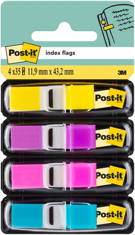 Index Post-it 683-4AB Assortiment 11,9 x 43,2 mm 35 x 4 unités