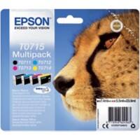 Epson T0715 Original Tintenpatrone C13T07154012 Schwarz, Cyan, Magenta, Gelb Multipack 4 Stück