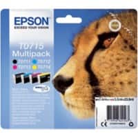Epson T0715 Original Tintenpatrone C13T07154012 Schwarz, cyan, magenta, gelb 4 Stück Multipack