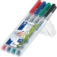 STAEDTLER Lumocolor Non-Permanente Folienstifte Mittel Feinspitze Farbig assortiert 4 Stück